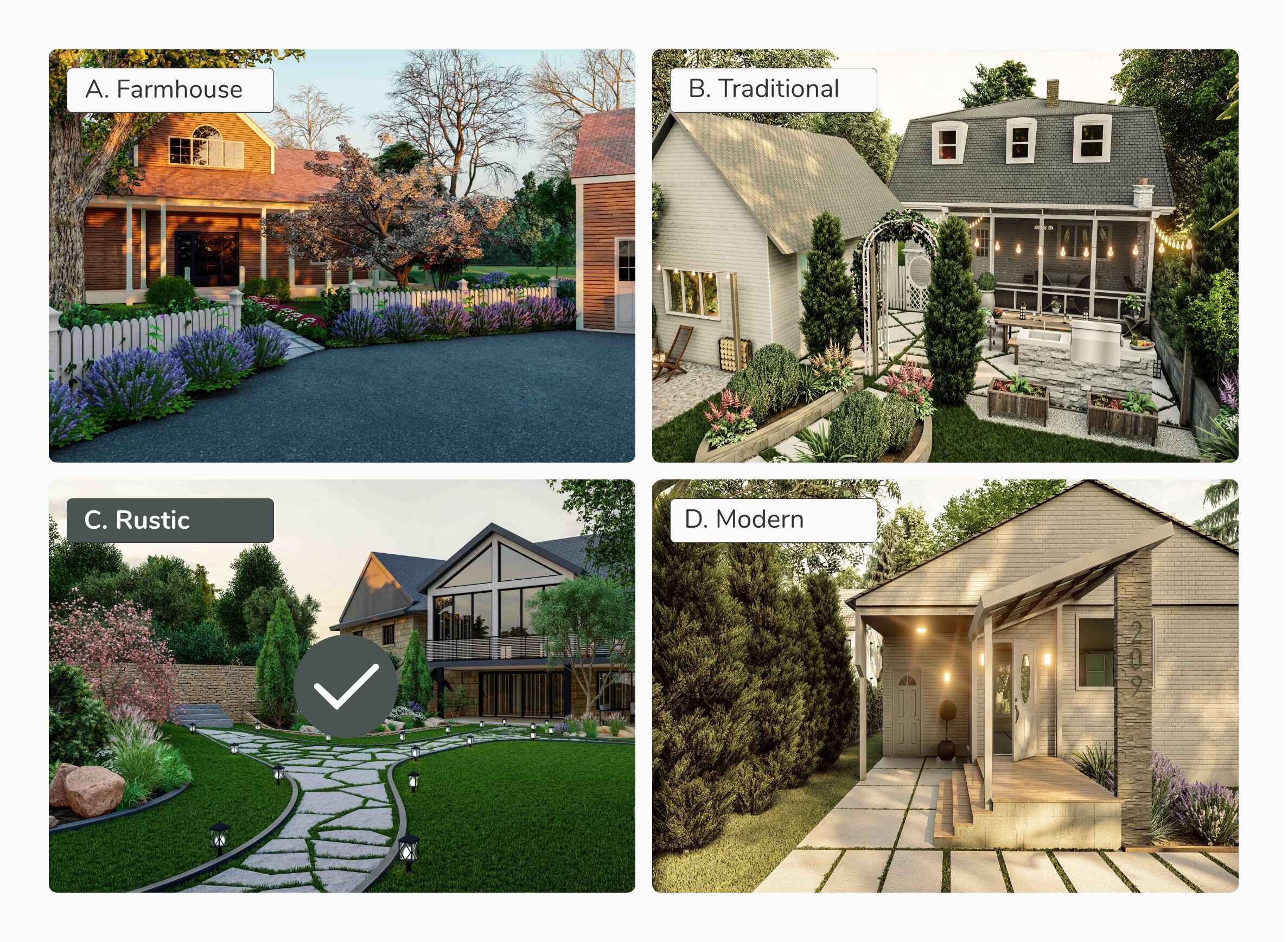 Outdoor Space Style Quiz - Rustic Style Selected