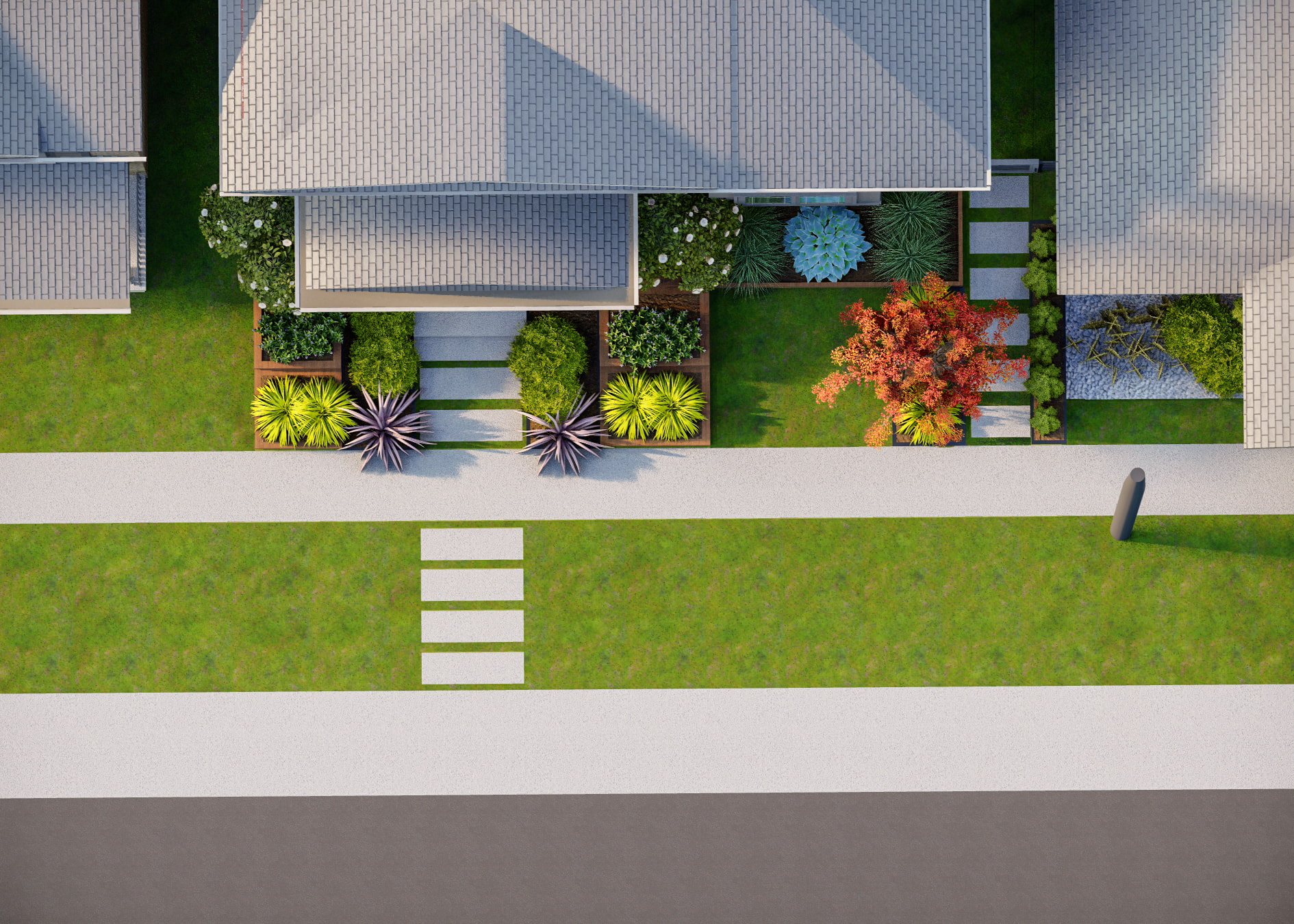 Homelydesign-3d-render-top-down-residential-home-landscape