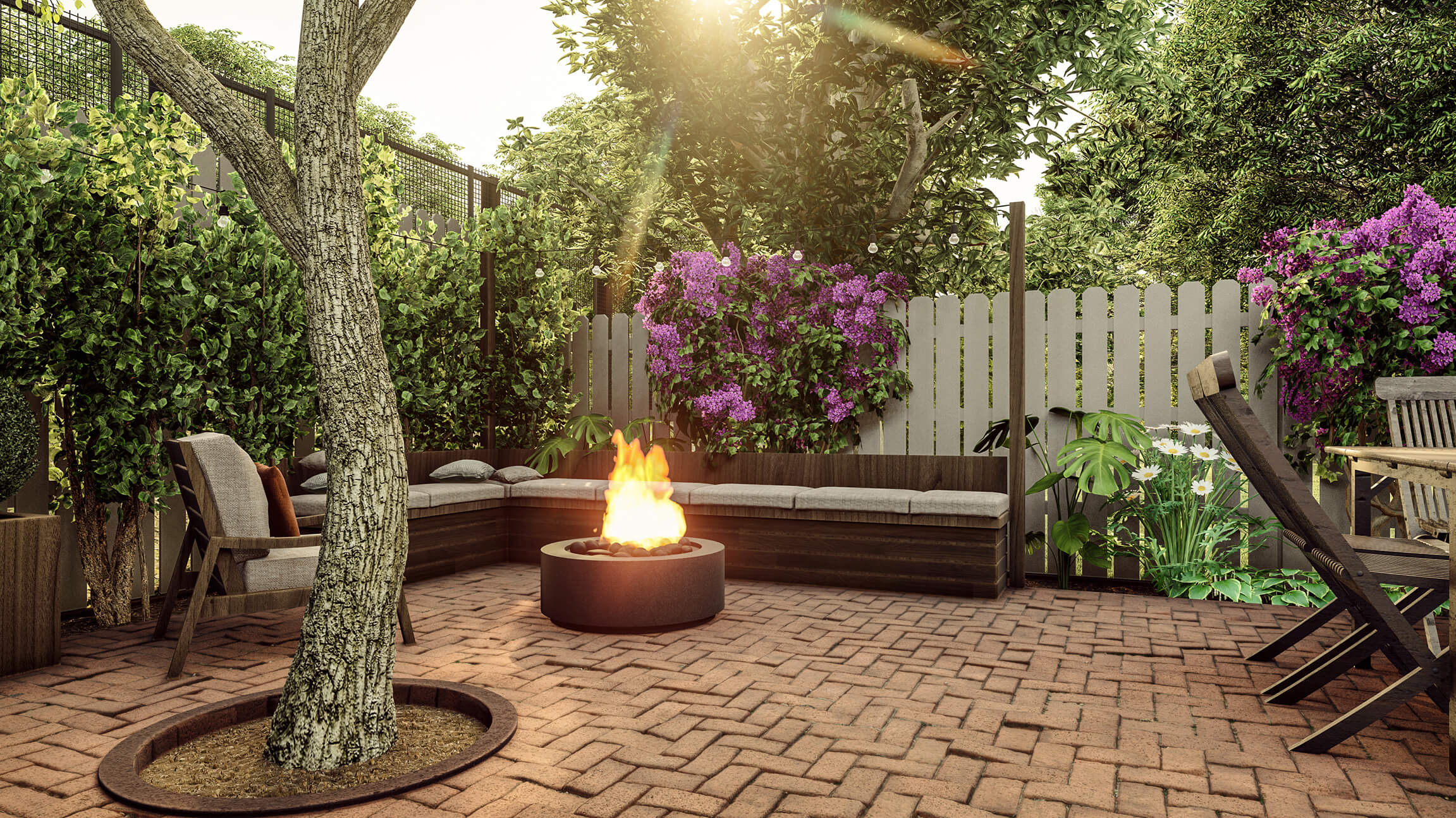 Homelydesign-backyard-garden-firepit-bloom