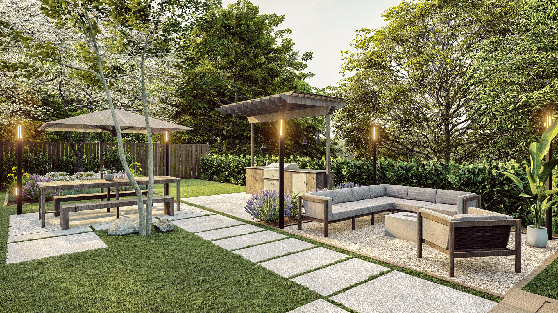 Homelydesign-contemporary-backyard-garden-lounge-area