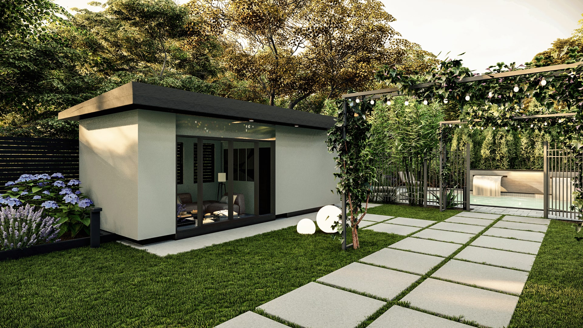 Homelydesign-modern-garden-poolside-retreat-render