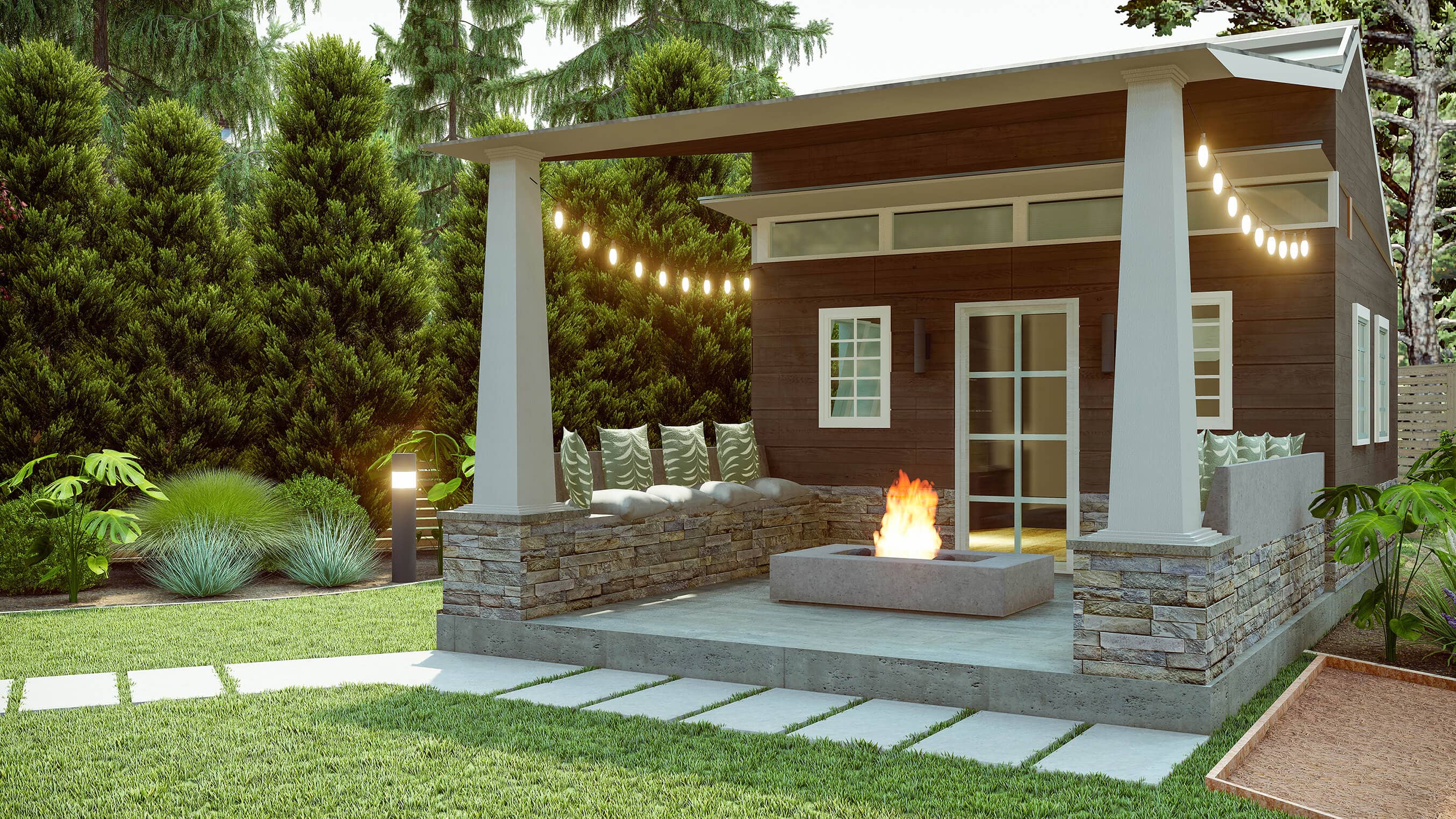 Homelydesign-patio-firepit-evening-glow