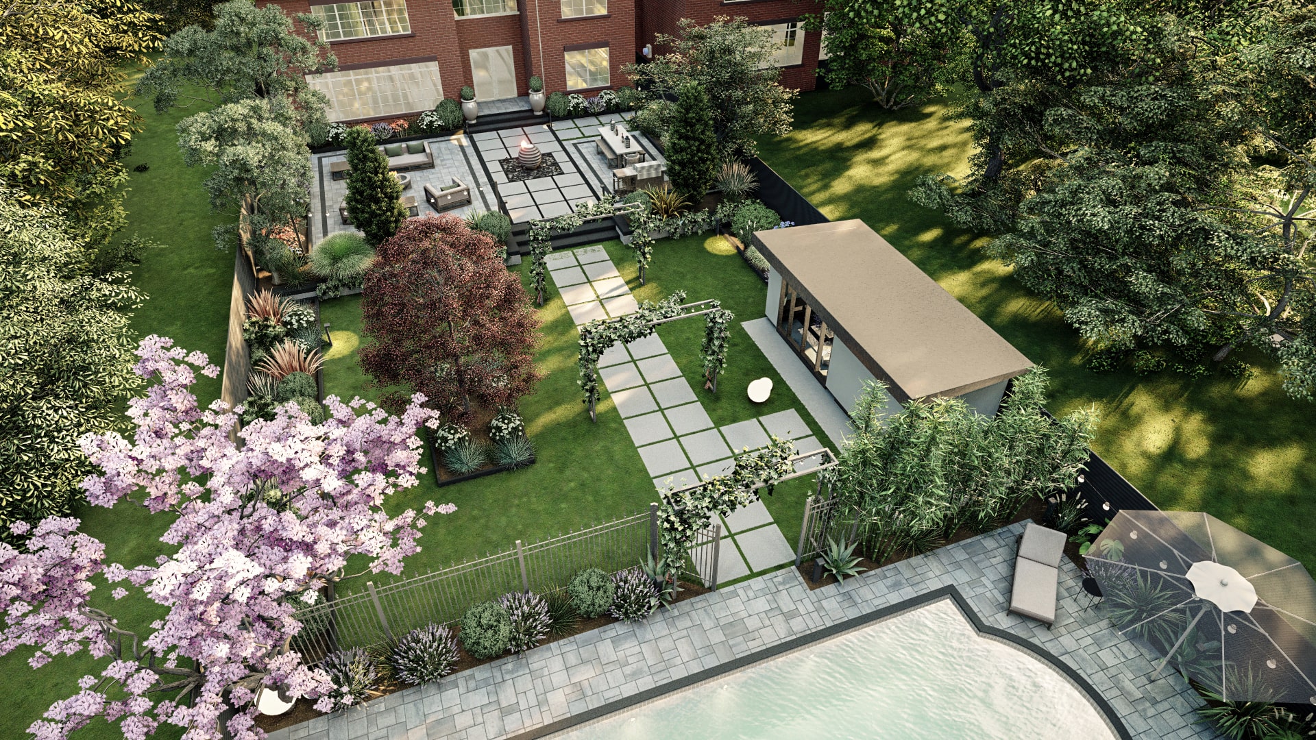 Homelydesign-scarborough-residence-garden-pool-view