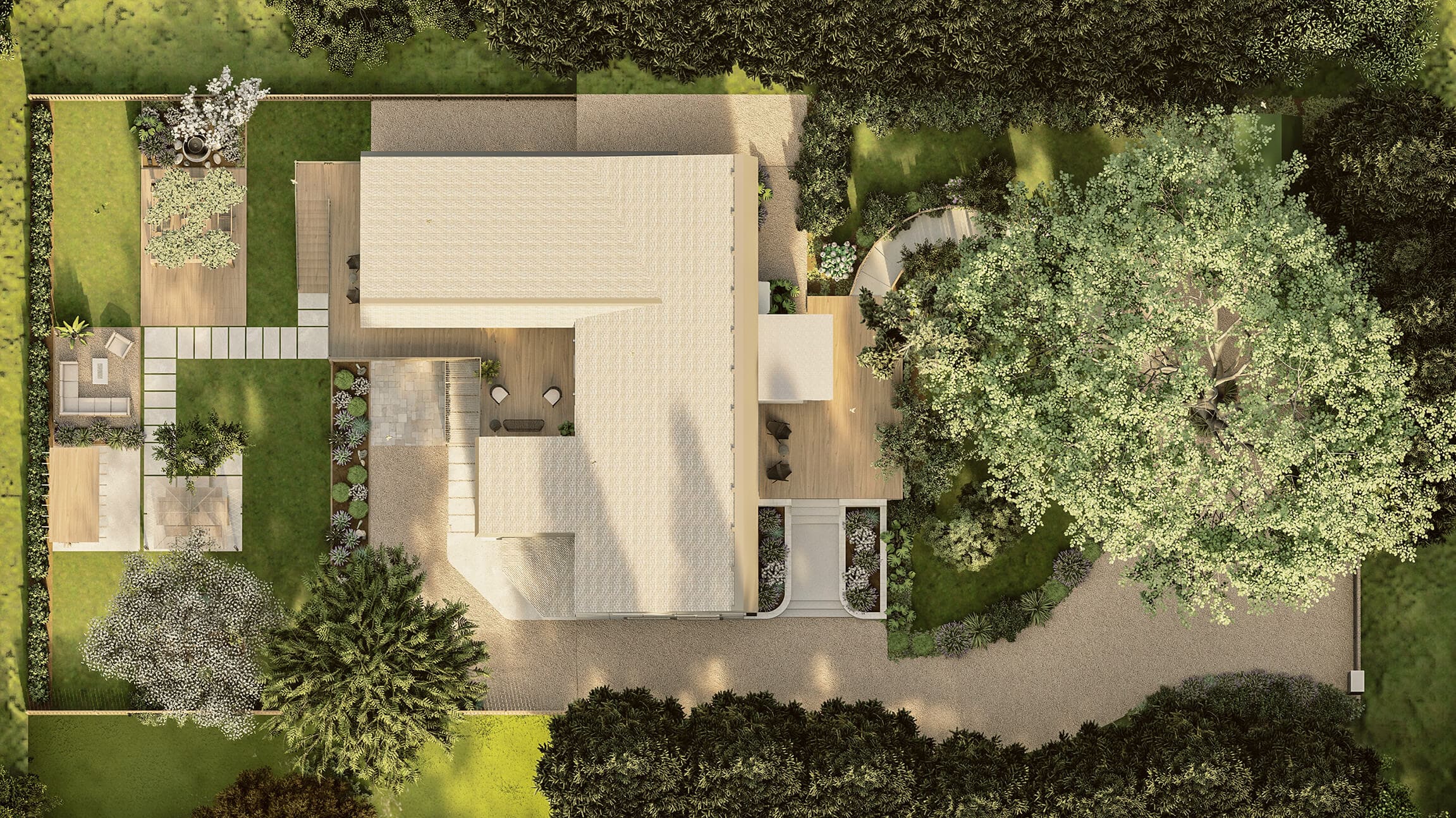 Homelydesign-top-view-lush-residence-modern-garden-plan