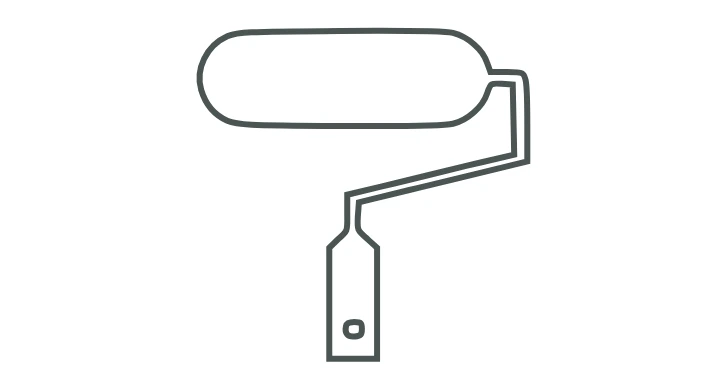 Line art icon of a paint roller